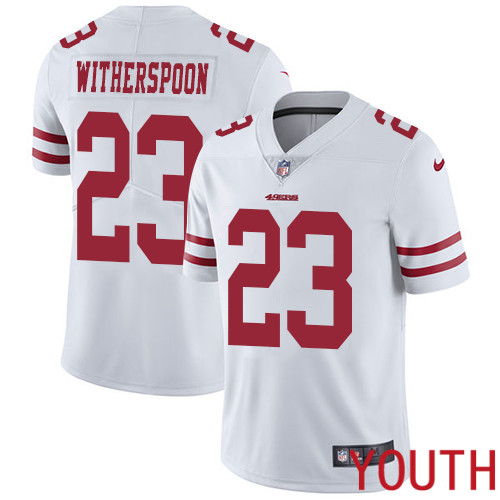 San Francisco 49ers Limited White Youth Ahkello Witherspoon Road NFL Jersey #23 Vapor Untouchable
